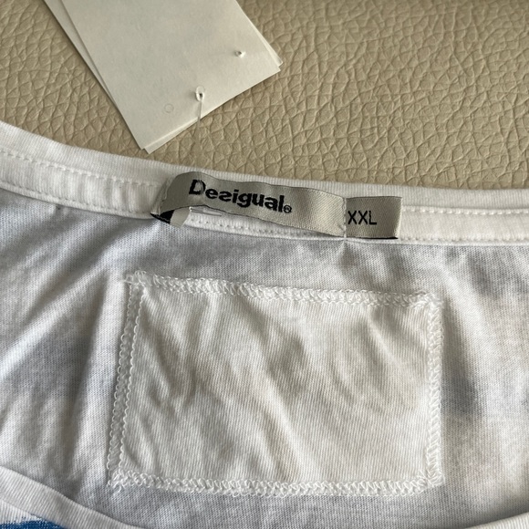 Desigual Women’s Striped Butterfly Sleeve T Shirt - Size XXL - Picture 9 of 12